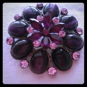 Vintage Purple Floral Brooch